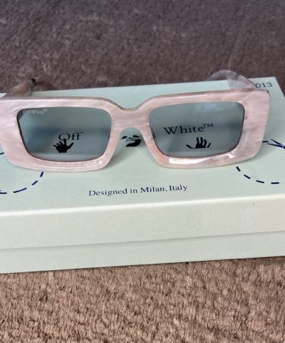 OFF-WHITE Cannes Cut-Out Cat-Eye Sunglasses White/Grey  (OERI021S22PLA0010107)